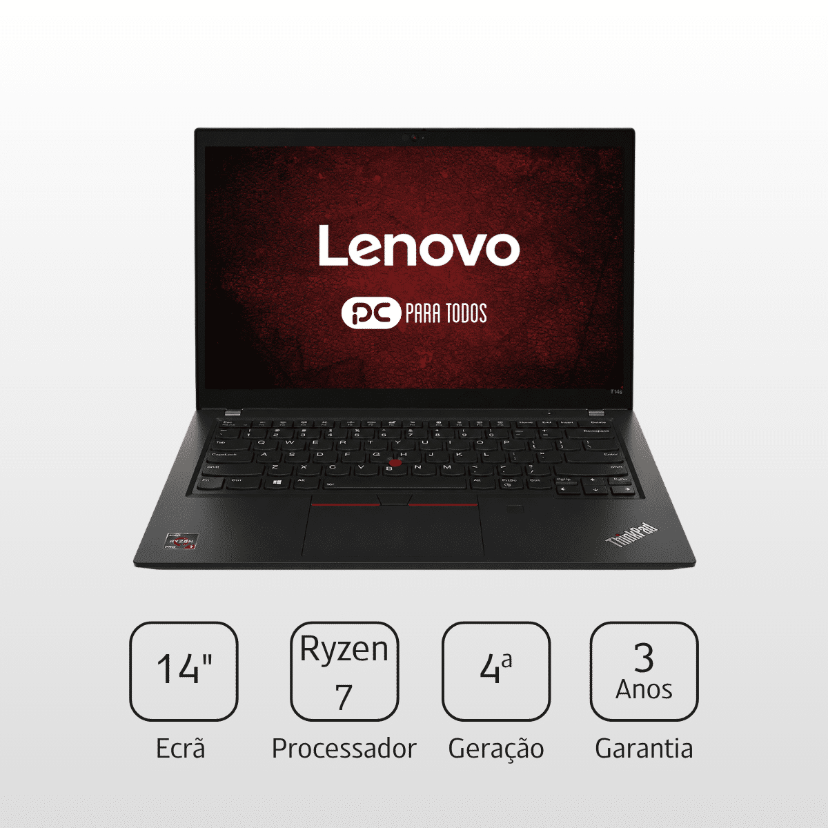Lenovo ThinkPad T14s Gen 1 Ryzen 7 PRO 4ª-Geração 16GB 14" Full HD